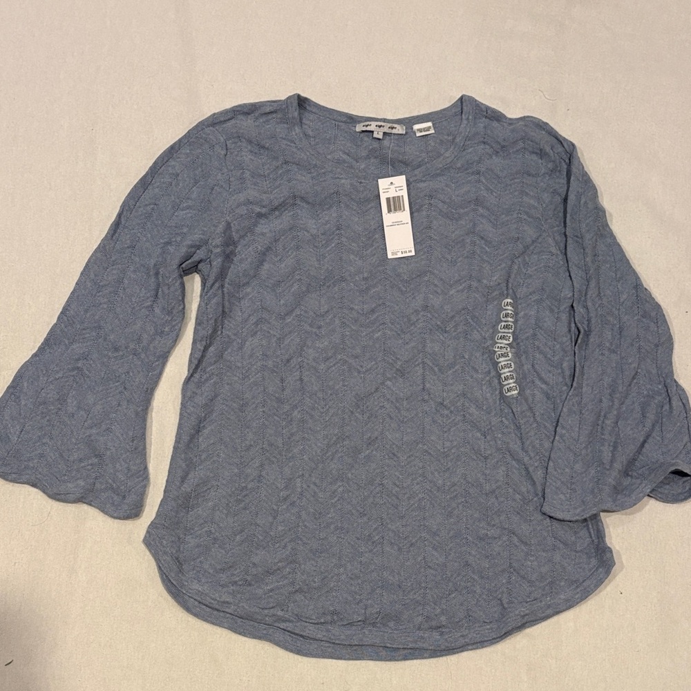 eight eight eight Chambray Heather (Blue/Grey) Women's Knit Top NWT